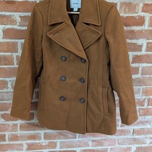 Old Navy Double-Breasted Tan Peacoat